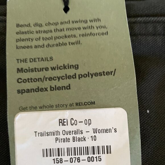 NEW REI Co-op Trailsmith Canvas Overalls - Women's 10 NWT Pirate Black - Picture 14 of 14